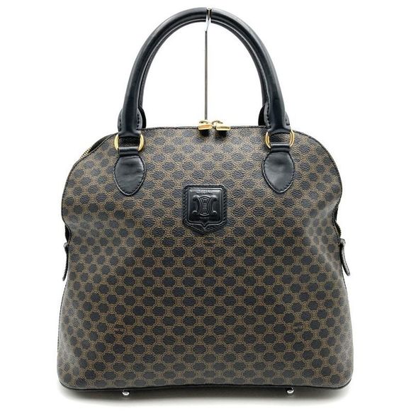 Celine Dm98/1 Handbag PVC Macadam Brown Black Ladies Men Fashion Vintage Gift - Picture 1 of 8